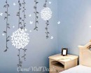 Beautiful Vines with Butterflies Flowers Vinyl Wall Decals