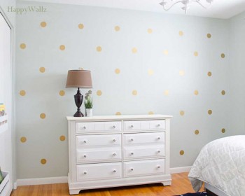 Gold Polka Dots Wall Decal
