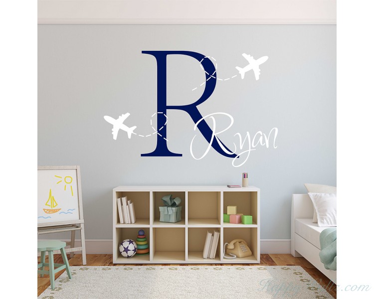 Airplane Decal - Plane Boys Monogram Decal - Personalized Boy Name Monogram