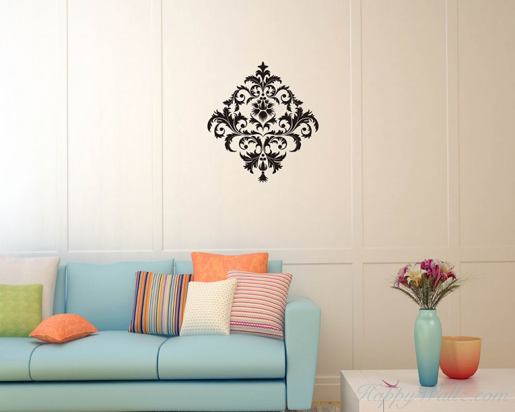Damask Wall Pattern Decal Modern Vinyl Art Stickers