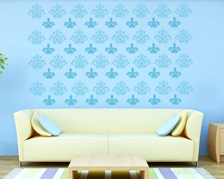 Damask Wall Pattern Decal Modern Vinyl Art Stickers