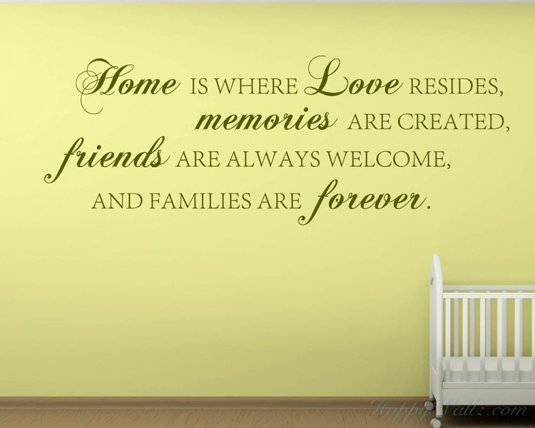 Home is Quotes Wall Decal Family Vinyl Art Stickers