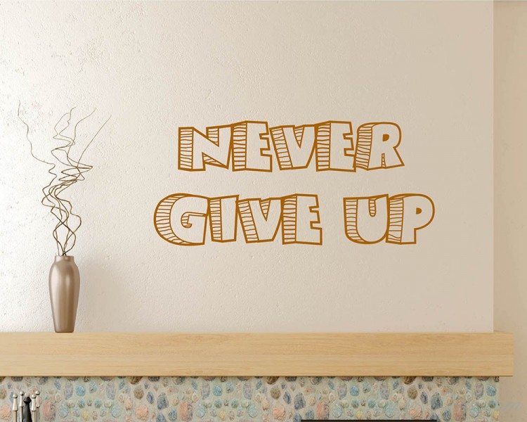 Never Give Up Quotes Wall Decal Motivational Vinyl Art Stickers